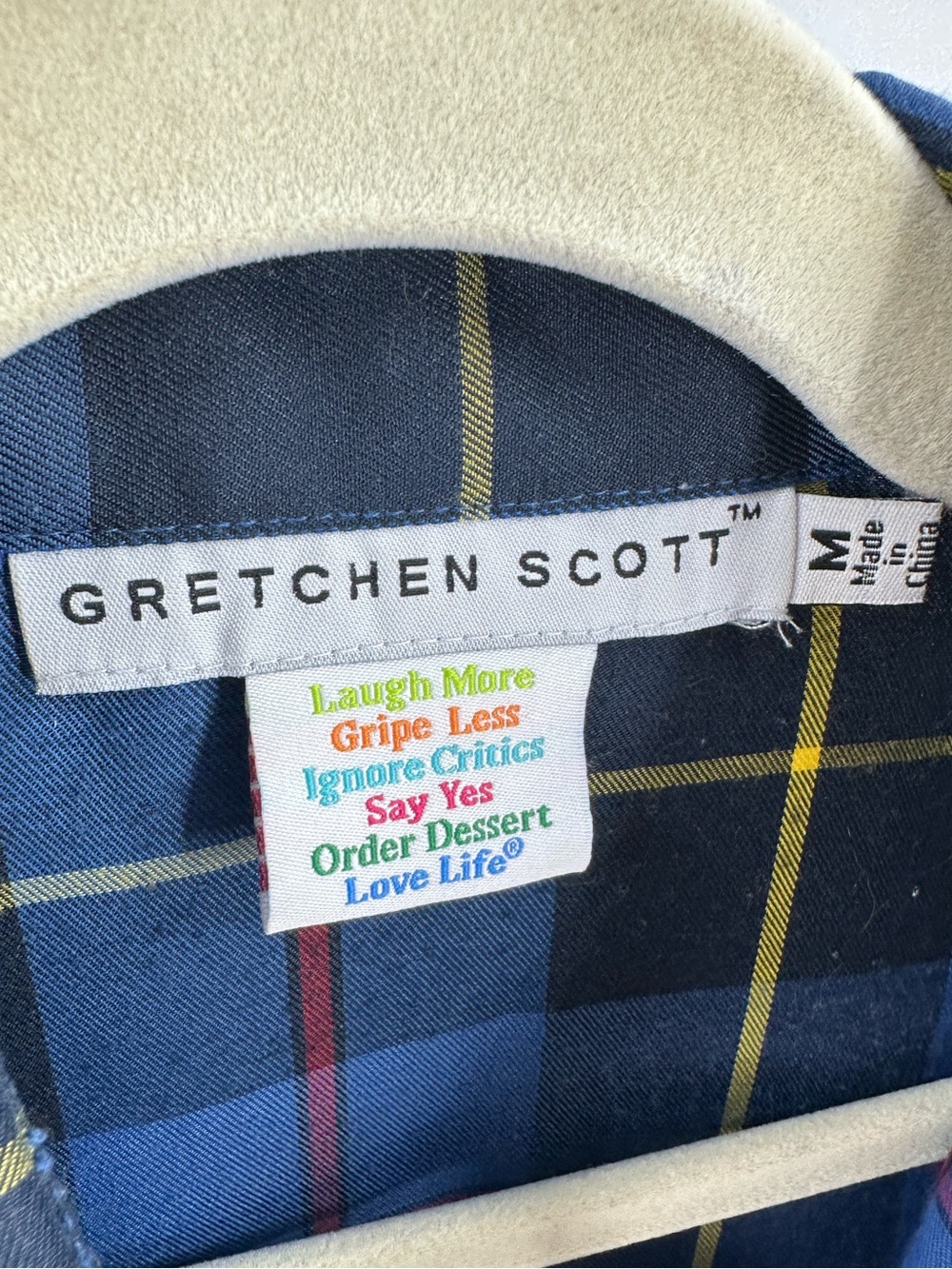 Gretchen Scott Duke Of York Priss Button Down Top Sz Medium Plaid Ruffle Sleeve - Picture 6 of 9